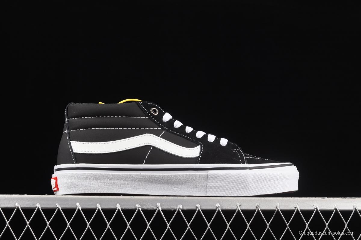 Vans Kate SK8-Mid black and white suede legendary skater superstar Jeff Grosso commemorates professional skateboard shoes VN0A5FCG625