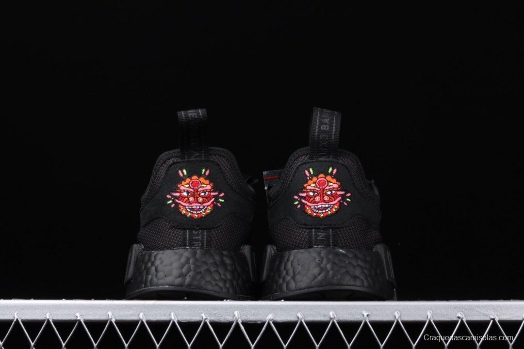 Adidas NMD_R1 G27576 year of Pig Limited Lion Dance embroidered running shoes Dongguan original large granule Super soft feet