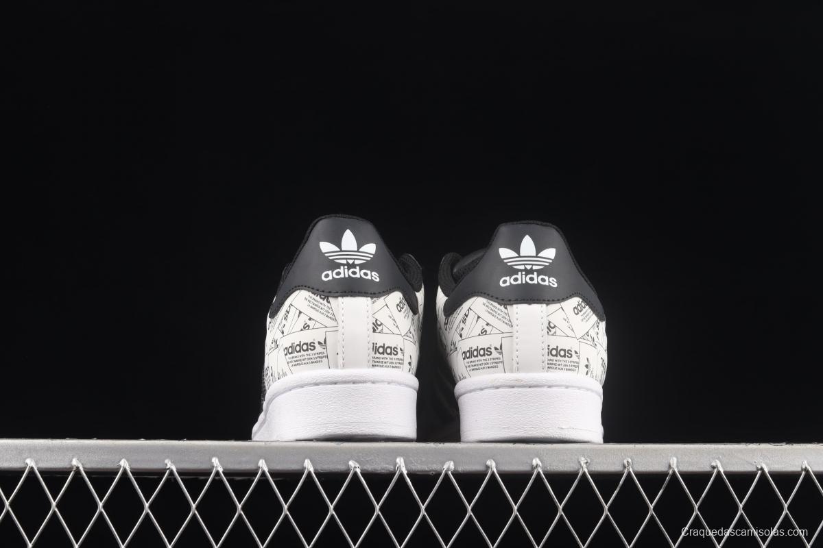 Adidas Originals Superstar FV2819 shell head printed with logo 3M reflective classic sports shoes