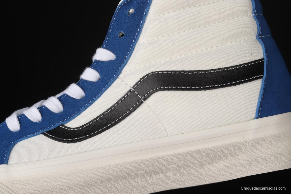 Vans Sk-Hi 38 DX blue-and-white high-top casual shoes VN0A4BVB21R