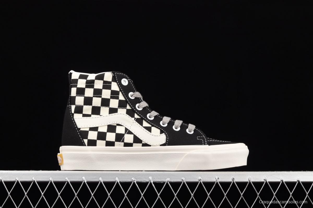 Vans Sk8-Hi Authentic black and white checkered high-top casual board shoes VN0A4RWY2BK