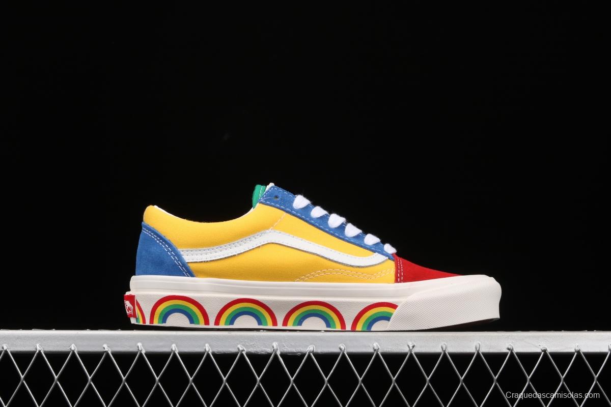 Vans Old Skool 36 limits high-end regional Anaheim color rainbow low-top casual board shoes VN0A54F34SB