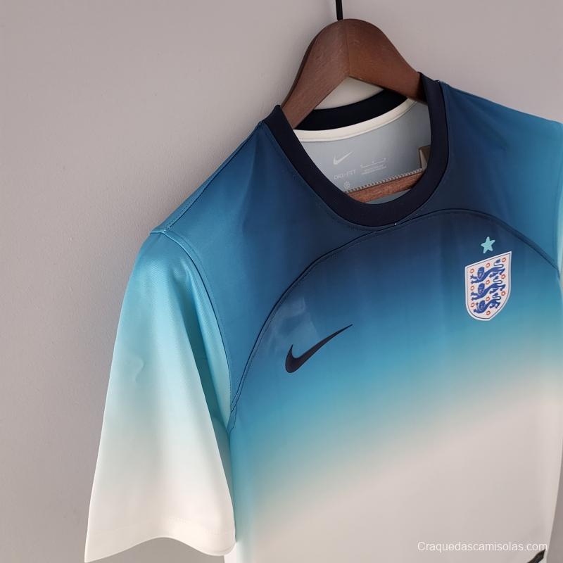 2022 England White Blue Jersey