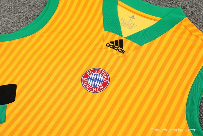 23-24 Bayern Munich Yellow Remake Icon Vest Jersey+Shorts