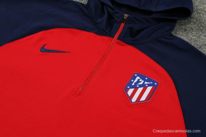 23/24 Atletico Madrid Red/Navy Half Zipper Jacket+ Pants