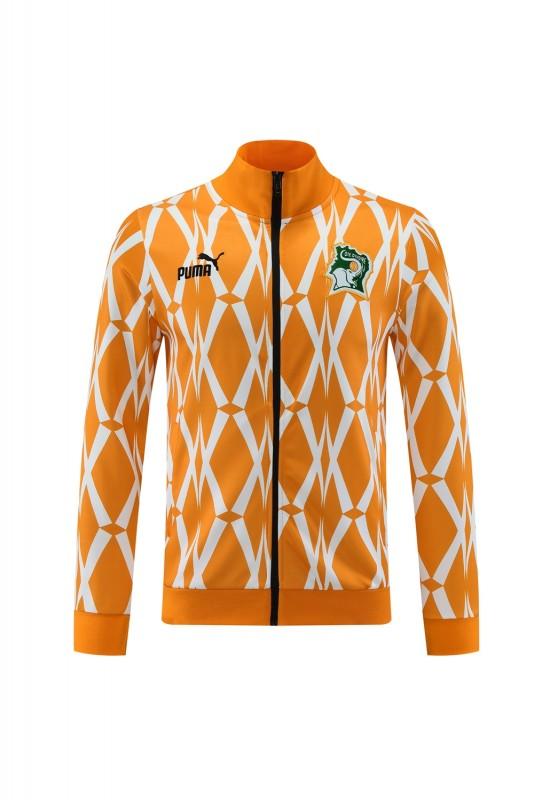 2024 Ivory Coast Orange Full Zipper Jacket+Pants