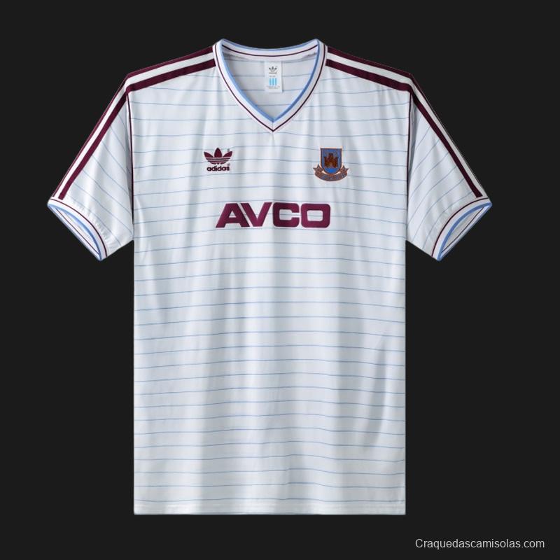 Retro 86/87 West Ham United Away White Jersey