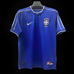 Retro 1998 Brazil Away Blue Jersey